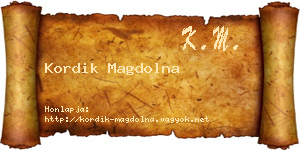 Kordik Magdolna névjegykártya